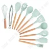 Köksredskap - TD® - Non-stick Spatel - Trähandtag - Silikon - 11-delars set