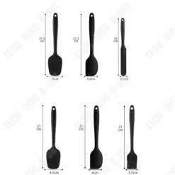 Köksredskap - TD® - Silikonspatel - 6 delar - Non-stick - Svart