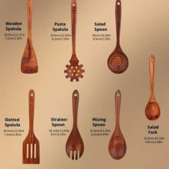 Köksredskap i bambu set om 6 st. - Träslevar i bambu