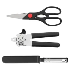 Köksredskapssats - 40 delar - Nylon & rostfritt stål - Värmebeständig - Skonsam mot non-stick - Hängbar design - Svart