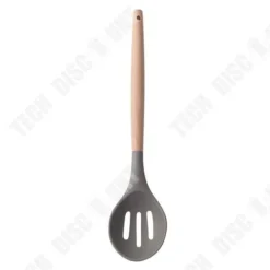 Köksredskapsset - TD® - Högtemperatursilikon - 5 delar - Kaki - Trä