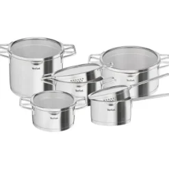 Köksset - TEFAL - Nordica - 10 delar - Rostfritt stål - Siktande lock