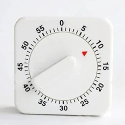 KöksTimer - TD® - Mekanisk - 60 minuter - Vit - 6x6x3cm