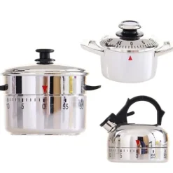 kökstimer Timer i Rostfritt stål 60 minuter Klocka Tekanna Matlagning