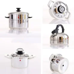 kökstimer Timer i Rostfritt stål 60 minuter Klocka Tekanna Matlagning