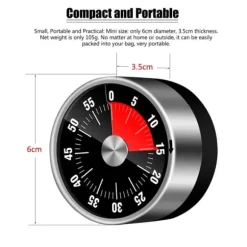Kökstimer Timer Magnetisk mekanisk för matlagning tidtagning etc