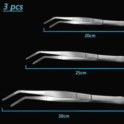 Kökstänger i rostfritt stål, grönsaksset, kött, 3 delar, 20, 25, 30 cm