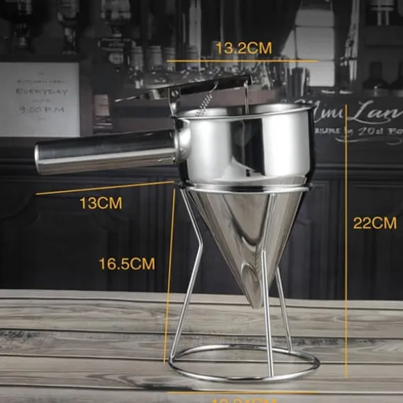 Kökstratt i rostfritt stål med stativ - perfekt för bakning, såser och krämer