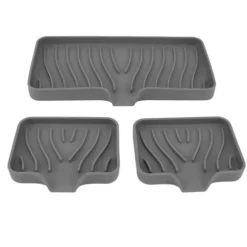 Kökstvålbricka Bänkskiva Silikon Handfatsavvisare Svamphållare för Badrumstoalett Grå