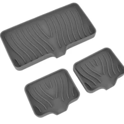 Kökstvålbricka Bänkskiva Silikon Handfatsavvisare Svamphållare för Badrumstoalett Grå