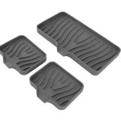 Kökstvålbricka Bänkskiva Silikon Handfatsavvisare Svamphållare för Badrumstoalett Grå