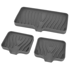 Kökstvålbricka Bänkskiva Silikon Handfatsavvisare Svamphållare för Badrumstoalett Grå