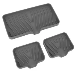 Kökstvålbricka Bänkskiva Silikon Handfatsavvisare Svamphållare för Badrumstoalett Grå