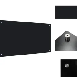 Köksverktyg & köksgeråd - Living Stänkskydd svart 90x50 cm härdat glas
