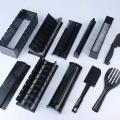 Köksverktyg - TD® - Set med 10 delar - Sushi-tillverkning - Svart färg - Material ABS