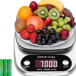 Köksvåg 10 kg/1g elektronisk hushållsmat med hög precision Stor LCD-skärm för tårta/paj/kex Professional