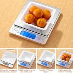 Köksvåg - Milligramvåg - Elektronisk våg - 0,01 till 500 gram - Silver