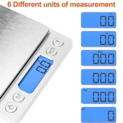 Köksvåg - Milligramvåg - Elektronisk våg - 0,01 till 500 gram - Silver