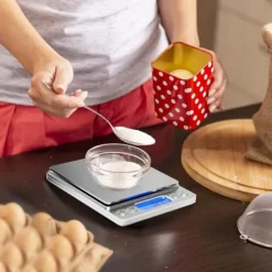 Köksvåg - Milligramvåg - Elektronisk våg - 0,01 till 500 gram - Silver