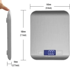 Köksvåg, Pocket Scale, Brevvåg Rostfritt Stål 1g-5kg Vit