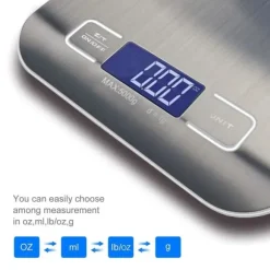 Köksvåg, Pocket Scale, Brevvåg Rostfritt Stål 1g-5kg Vit