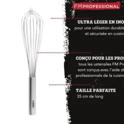 Köksvisp - FM Professional - 35 cm - Rostfritt stål - Ergonomisk - Praktisk