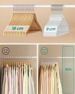 Klädgalgar 50-pack Halkfria - Galge Med Sammetsyta - Vit