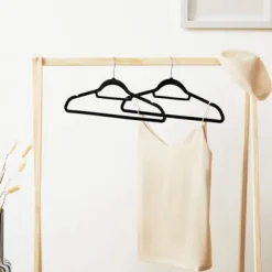 Klädgalgar 50-pack halkfria - Galge med sammetsyta - Svart