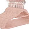 Klädgalgar 30-pack halkfria - Galge med sammetsyta Roséguld / Rosa