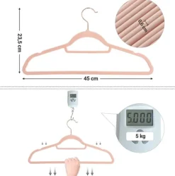 Klädgalgar 30-pack halkfria - Galge med sammetsyta Roséguld / Rosa