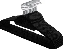 Klädgalgar 20-pack halkfria - Galge med sammetsyta - Svart