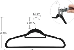 Klädgalgar 20-pack halkfria - Galge med sammetsyta - Svart