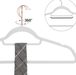 Klädgalgar 50-pack halkfria - Galge med sammetsyta - Vit