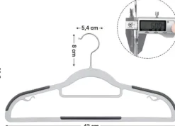 Klädgalgar 30-pack halkfria Galgar med Gummi anti-slip - Mörkgrå