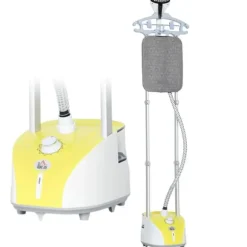 Klädsteamer - Vertikal golvmodell - 1950 W - 2 l vattentank - 11 temperaturlägen - Teleskopstång - Gul