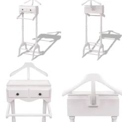 Klädställ med skåp trä vit - Herrbetjänt - Herrbetjänter - Home & Living