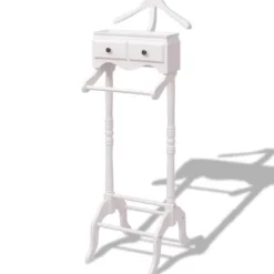 Klädställ med skåp trä vit - Herrbetjänt - Herrbetjänter - Home & Living