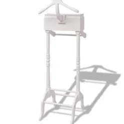 Klädställ med skåp trä vit - Herrbetjänt - Herrbetjänter - Home & Living