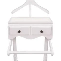 Klädställ med skåp trä vit - Herrbetjänt - Herrbetjänter - Home & Living