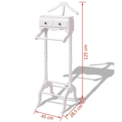 Klädställ med skåp trä vit - Herrbetjänt - Herrbetjänter - Home & Living