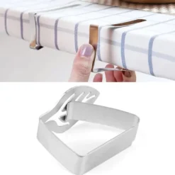 Klämma för bordsduk i rostfritt stål - Halkfri köksbordsklämma (blad)