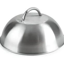 Klockor för plancha - Inox - 23,2 cm - Inoxhandtag - Höjd 7,5 cm - Idealiskt för att hålla varmt