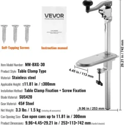 Kommersiell & industriell konservöppnare - Manuell bordsmonterad - För burkar upp till 30 cm - Höjdjusterbar - Skruvfäste eller bordsklämma - Kraftig | CDON