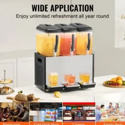 Kommersiell dryckedispenser 12L x 3 tankar, hög kapacitet, kall juice, perfekt för caféer och restauranger