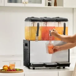 Kommersiell dryckedispenser 12L x 3 tankar, hög kapacitet, kall juice, perfekt för caféer och restauranger