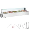 Kommersiell elektrisk bänkvarmare 5*8 Qt med glasskydd, effektiv matlagning, håll varmt, idealisk för restauranger och evenemang