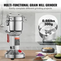 Kommersiell elektrisk kryddkvarn 300g, höghastighetskvarn för spannmål, effektiv och snabb, finmalet resultat, idealisk för matlagning