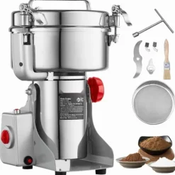 Kommersiell elektrisk kryddkvarn 2000g, hög hastighet, effektiv kvarning, perfekt för kryddor och spannmål, kraftfull och användarvänlig