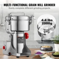 Kommersiell elektrisk kryddkvarn 2000g, hög hastighet, effektiv kvarning, perfekt för kryddor och spannmål, kraftfull och användarvänlig