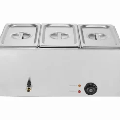 Kommersiell Elektrisk Matvärmare 3-Pannor Bänkskiva Buffé 16,5L Bain Marie, effektiv värmelösning för restauranger och catering
